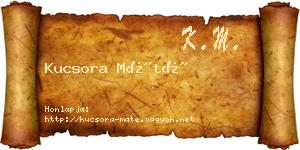 Kucsora Máté névjegykártya